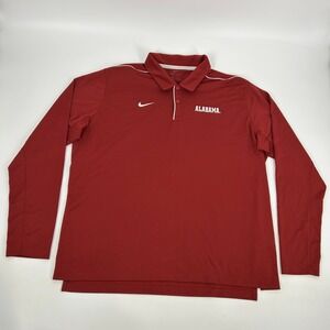 Alabama Crimson Tide Shirt Men's XXL‎ 2XL Nike Dri Fit Long Sleeve Polo